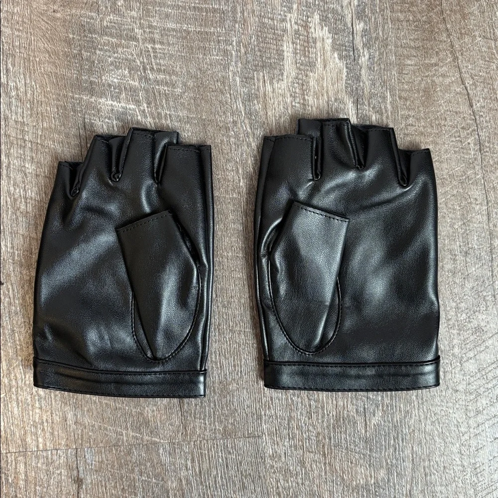 Kemimoto Faux Leather Black Fingerless Driving Gloves size S